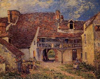 阿爾弗萊德 西斯萊 Courtyard of a Farm at Saint-Mammes 阿爾弗萊德 西斯萊 Courtyard of a Farm at Saint-Mammes